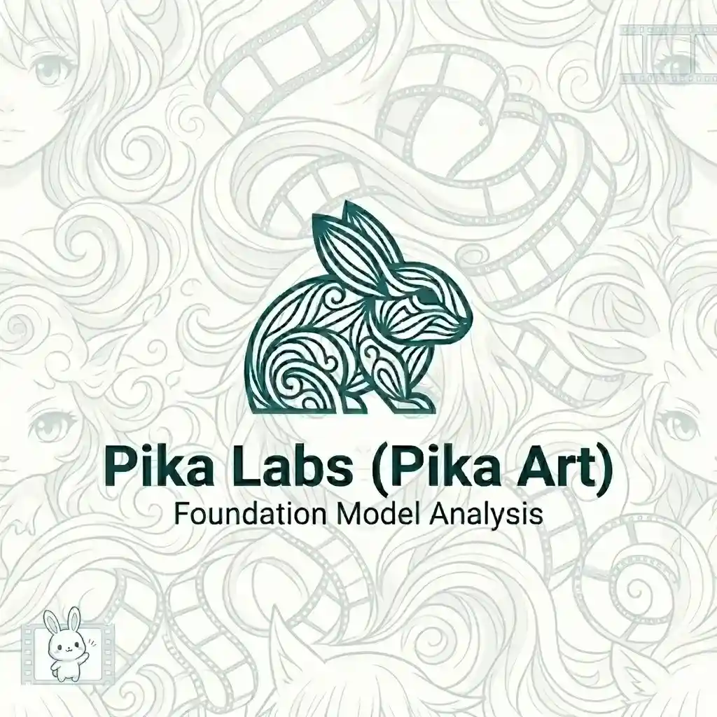 Technical analysis cover image for Pika Labs (Pika Art) foundation model showing a stylized rabbit logo and cinematic film elements.